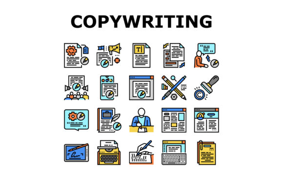 Download Copywriting Content Strategy Icons Set - Content strategy Collection