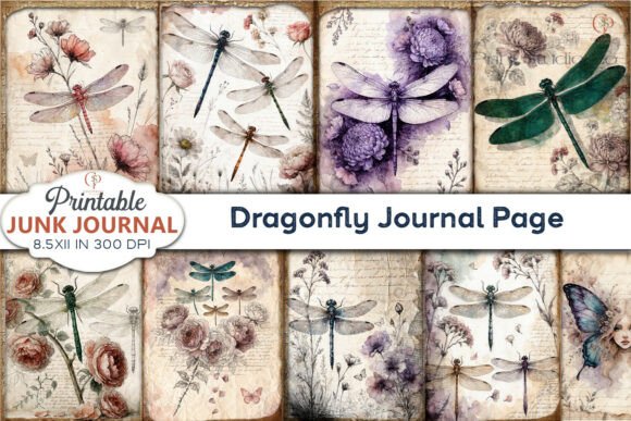 Download Dragonfly Journal Page Junk Journal Page - Page Collection