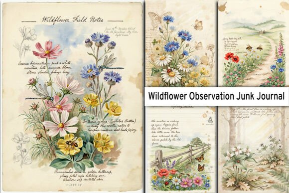 Download Wildflower Observation Junk Journal Page - Page Collection