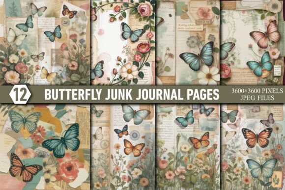 Download Butterfly Junk Journal Pages - Page Collection
