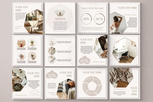 Download 24 Pages Instagram Post Canva Template - Page Collection