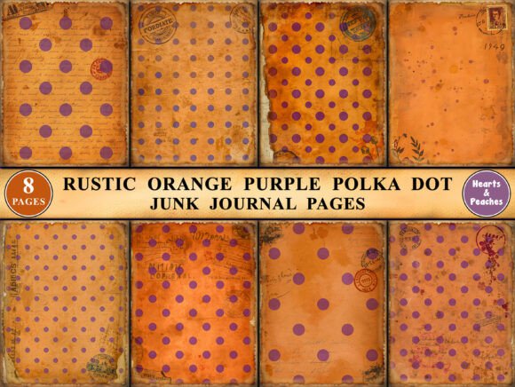 Download Rustic Orange Purple Polka Dot Pages - Page Collection