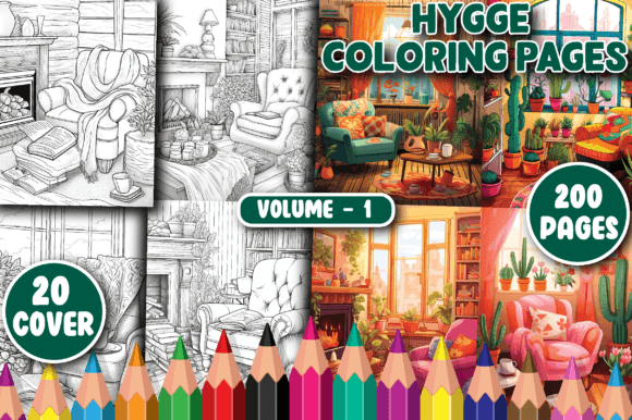 Download 200 Hygge Coloring Pages for Adult V - 1 - Page Collection