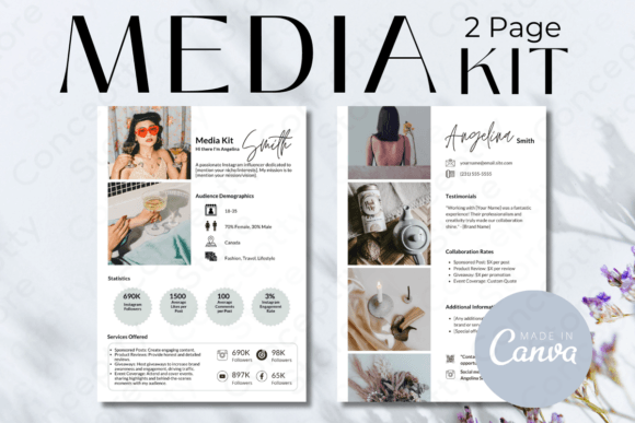 Download Professional 2-Page Media Kit Template - Page Collection